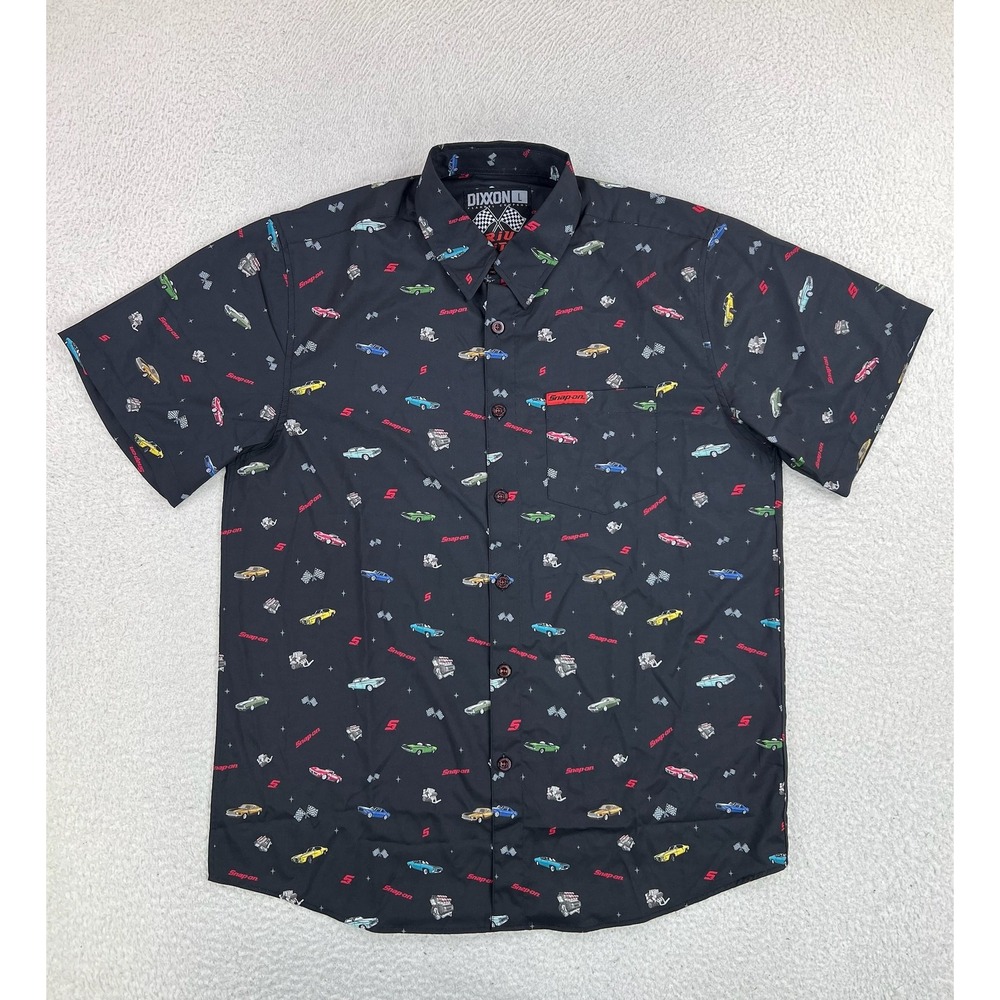 Dixxon Shirt Mens Large Black Snap-On Cars Racing Limited Drive it S/S Button Up